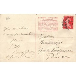 n°27328 - Carte en relief - Bonne Année - Femme sirène debout sur une sphère en relief - surréalisme