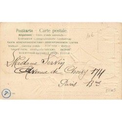 n°27349 - Carte Gaufrée - Fantaisie - Bonhomme de neige fumant
