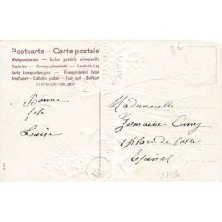 n°27350 - Carte Gaufrée - Fantaisie - Bonne Fête - Jeune fille portant des paniers remplis de fleurs
