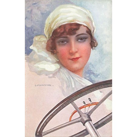 n°27352 - Illustrateur - C. Monestier - Jeune femme au volant d'une voiture