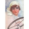 n°27352 - Illustrateur - C. Monestier - Jeune femme au volant d'une voiture
