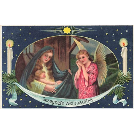 n°27367 - Carte Gaufrée - Noël - Gesegnete Weihnachten - Scène de la Nativité