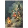 n°27376 - Noël - Herzlichen Weihnachtsgruss - Procession d'anges emmenant un sapin décoré