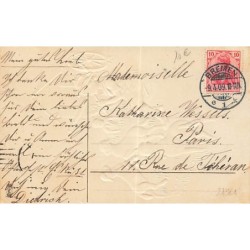 n°27381 - Carte Gaufrée - MSIB 13658 - Fröhliche Ostern - Jeune berger jouant du pipeau pour des moutons
