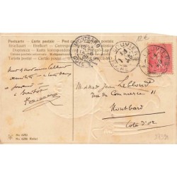 n°27391 - Carte Gaufrée - Surréalisme - Notre bon abbé - Homme avec une tête en forme de lune
