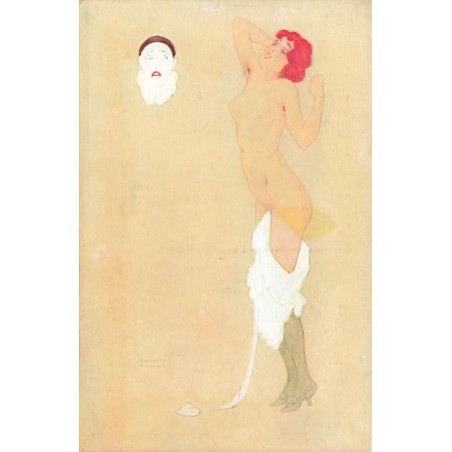 n°27406 - Illustrateur R. Kirchner - La Paresse - Les Péchés Capitaux - Jeune femme en tenue légère et Pierrot