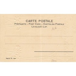 n°27410 - Carte Gaufrée - Décor Art Nouveau - Deux jeunes femmes regardant une course hippique