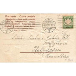 n°27437 - Carte Gaufrée - Clapsaddle - Fröhliche Ostern - Ange portant un oeuf rempli de fleurs