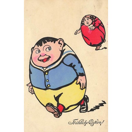 n°27440 - BKWI 4090 - Pâques - Fröhliche Ostern - Couple d'oeufs humanisés