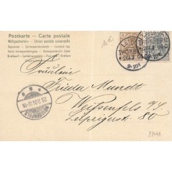n°27441 - Pâques - Serie 551 - Fröhliche Ostern - Deux jeunes filles et un lièvre dans un oeuf sur l'eau