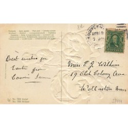 n°27444 - Carte Gaufrée - n°7500 - Easter Greetings - Enfants s'occupant de poussins