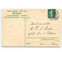 n°13071 - Carte Gaufrée - Heureux Noël - Anges sonnant une cloche