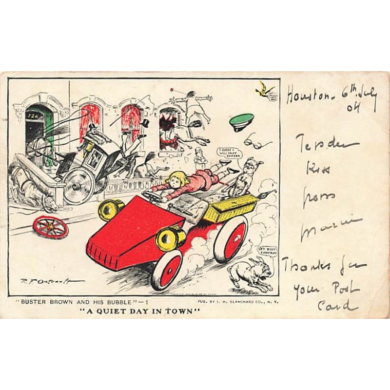 n°27455 - Bandes dessinées - R.F. Outcault - A quiet day in town - Buster Brown and his bubble n°1