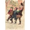 n°27494 - Carte Gaufrée - 3523 - Fantaisie - Garçons chantant dans la rue