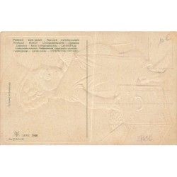 n°27496 - Carte Gaufrée - 7948 - Fantaisie - Homme près d'une malle remplie de pièces d'or