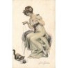 n°27499 - Fantaisie - San Marco - Femme jouant avec un chat avec une pelote de laine