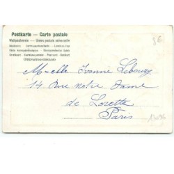 n°13096 - Carte Gaufrée - Jeune fille parmi des fleurs