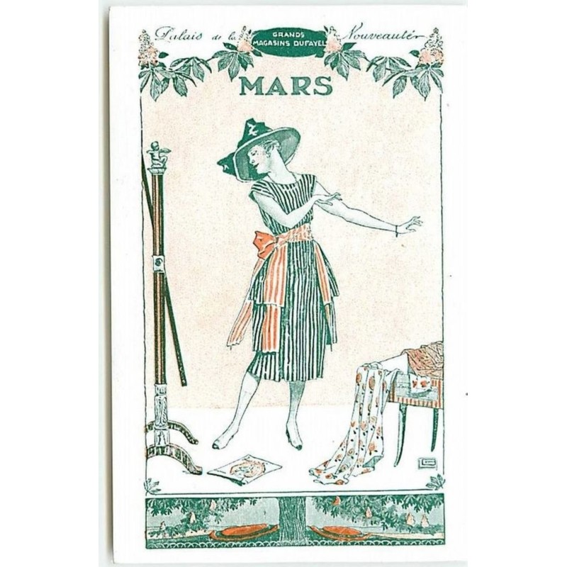 n°13101 - Art déco - Grands Magasins Dufayel - Mois de Mars - signée LG