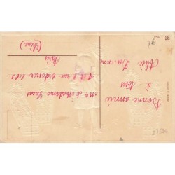 n°27520 - Carte Gaufrée - Bonne Année 1912 - Fillette tenant un bouquet et une lettre