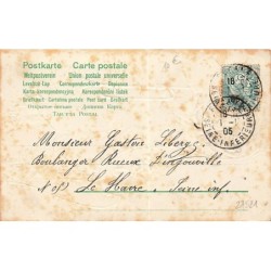n°27521 - Carte Gaufrée - Clapsaddle - Bonne Année - Ange jouant de la trompette pour un village