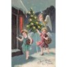 n°27531 - Carte Gaufrée - 5317 - Joyeux Noël - Ange Gardien et angelots apportant un sapin