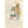 n°27546 - Stroefer's - Animaux habillés - Chatte pleurant près d'une cruche de lait cassé - cat