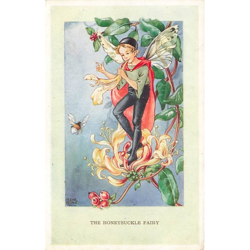 n°27550 - René Cloke - The Honeysuckle Fairy - Fée jouant de la musique pour des abeilles
