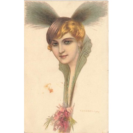 n°27553 - Illustrateur T. Corbella - Portrait d'une femme - Art Déco