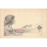n°27558 - Illustrateur - Art Nouveau - Jeune femme de profil portant un bijou comme coiffe
