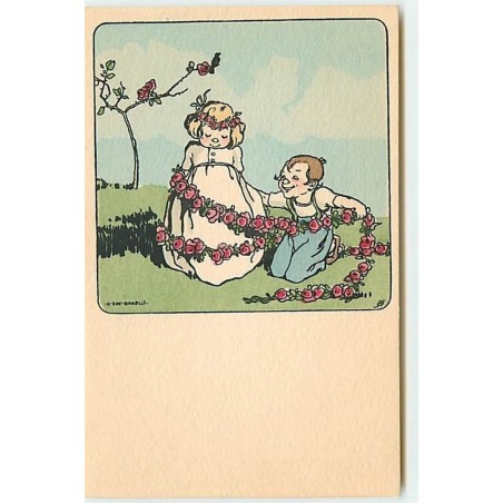 n°13110 - MM Vienne  n°733 - Zoé Borelli - Jeune garçon entourant une jeune fille d'une couronne de roses