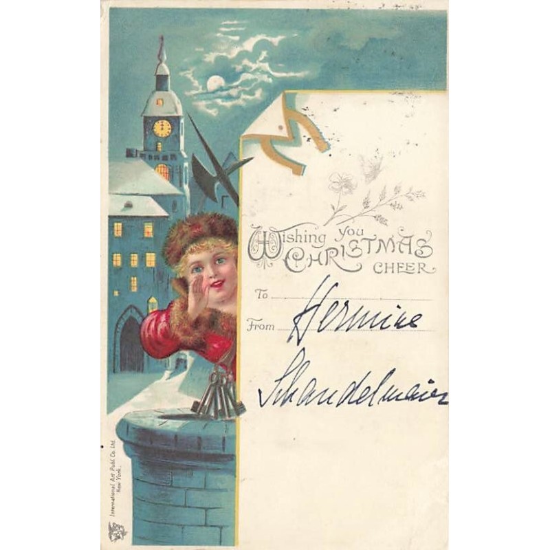 n°27569 - Noël - Wishing you Christmas cheer - Jeune homme portant des clés