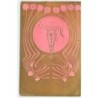 n°10320 - Carte Illustrateur Gaufrée - Art Nouveau - Femme dans un médaillon - Fonf doré/femme rose