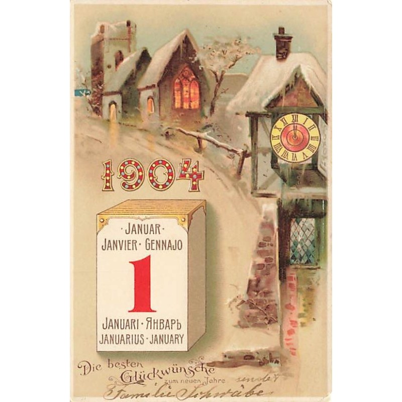 n°27581 - Nouvel An - Die besten Glückwënsche zum neuen Jahre 1904 - Ephéméride