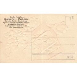 n°27588 - Carte Gaufrée - Fantaisie - Bonne Chance - Enfant renversant un porte-monnaie sur des violettes