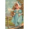 n°27600 - Fantaisie - Clapsaddle - Fillette passant un petit pont