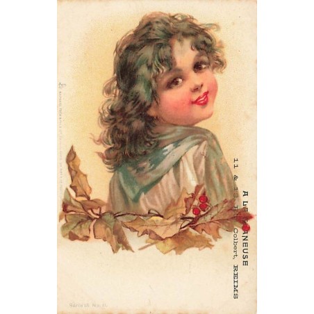 n°27640 - Raphael Tuck - Publicité - A la Glaneuse - Fillette, près d'une branche