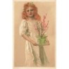n°27647 - Fantaisie - Raphael Tuck - Fillette portant une plante sur un plateau