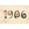 n°27662 - Nouvel An - 1906 - Têtes de femmes et d'hommes - surréalisme