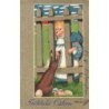 n°27671 - Carte Gaufrée - Pâques - Fröhliche Ostern - Fillette caressant un lièvre à travers une clôture en bois