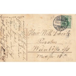 n°27681 - Carte Gaufrée - MSIB - Fröhliche Weihnachten - Anges autour d'un village dans la nuit