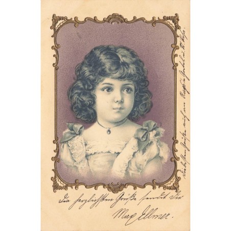 n°27690 - Carte Gaufrée - Fantaisie - Portrait d'une fillette