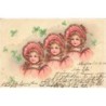 n°27693 - Fantaisie - Brundage, Clapsaddle - Trois fillettes avec chapeaux