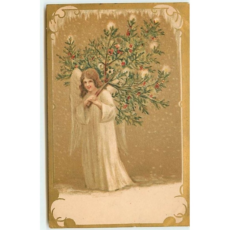 n°13143 - Ange gardien portant un sapin