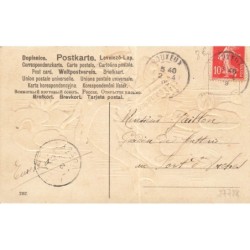 n°27728 - Carte Gaufrée - 1er Avril - Deux poissons dansant - Poissons habillés