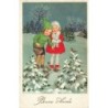 n°27735 - Flatscher - Bonne Année - Enfants donnant à manger à des oiseaux