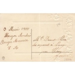n°27744 - Carte Gaufrée - Anniversaire - Clapsaddle - Fillette portant une hotte remplie de myosotis