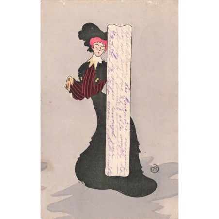 n°27753 - Illustrateur - Art Nouveau - Femme portant une jupe noire