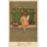 n°27765 - Flatscher -Joyeux Noël - Ange regardant en entrebaillant des volets