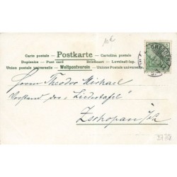 n°27768 - Nouvel An - Prosit Neujahr 1901 - Anges jouant de la musique au-dessus d'un village