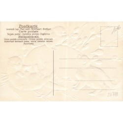 n°27778 - Carte Gaufrée - Pâques - Fröhliche Ostern - Chatons autour d'un poussin sur un oeuf - chat - cat